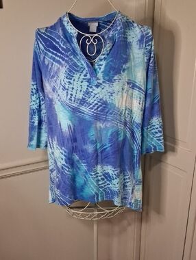 Chico's Blue & Aqua V-Neck Tunic